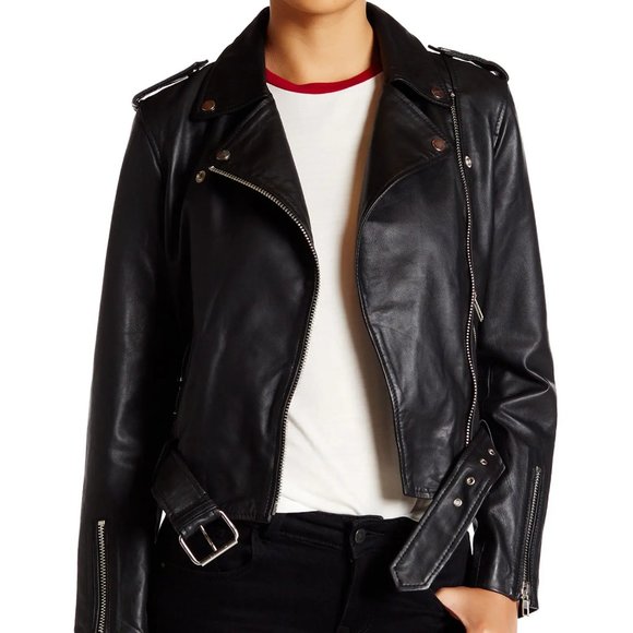 Walter Baker Allison Leather Moto Jacket. XL - Picture 2 of 16